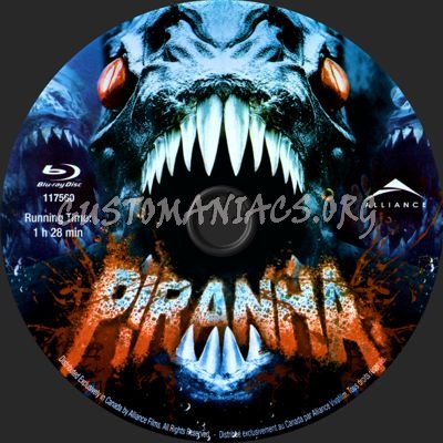 Piranha (2010) blu-ray label