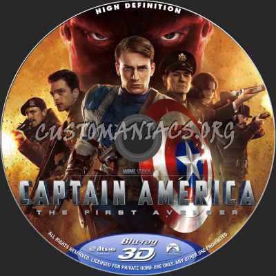 Captain America 3D blu-ray label