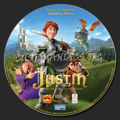 Justin and the Knights of Valour dvd label