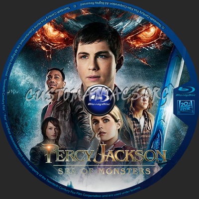 Percy Jackson: Sea of Monsters blu-ray label