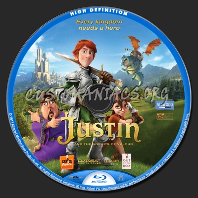 Justin and the Knights of Valour blu-ray label