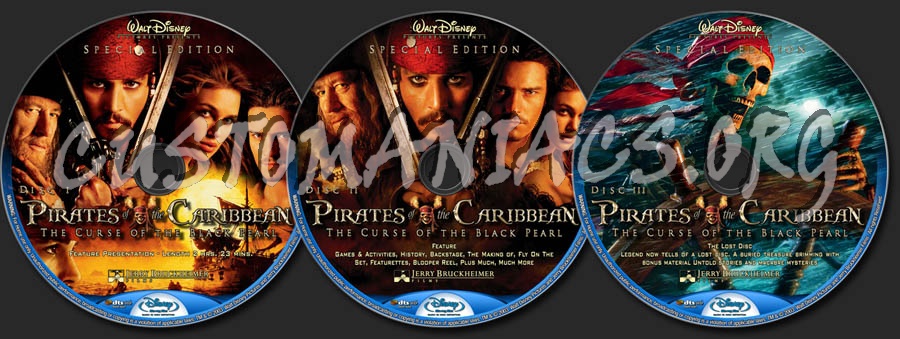 Pirates of the Caribbean: The Curse of the Black Pearl (2003) blu-ray label