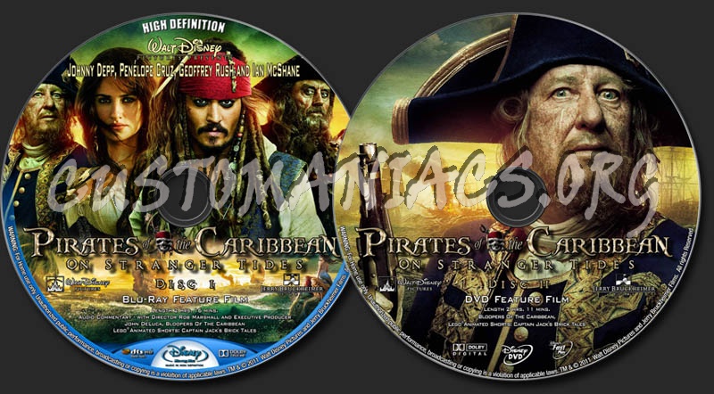 Pirates of the Caribbean: On Stranger Tides (Blu-Ray+DVD) (2011) blu-ray label