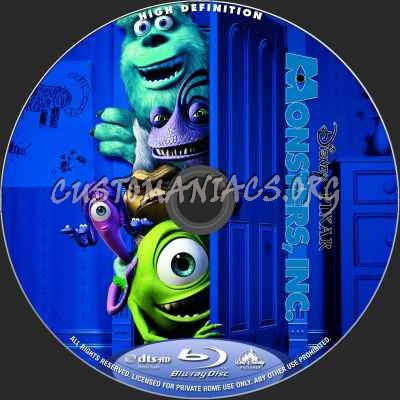 Monsters Inc blu-ray label