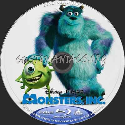 Monsters Inc blu-ray label