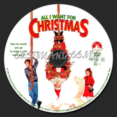 All I Want For Christmas dvd label