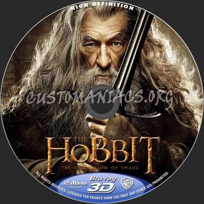 The Hobbit: The Desolation Of Smaug (2D+3D) blu-ray label