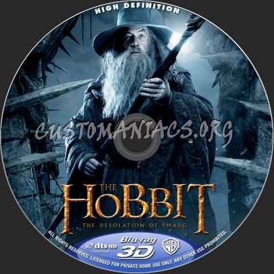 The Hobbit: The Desolation Of Smaug (2D+3D) blu-ray label