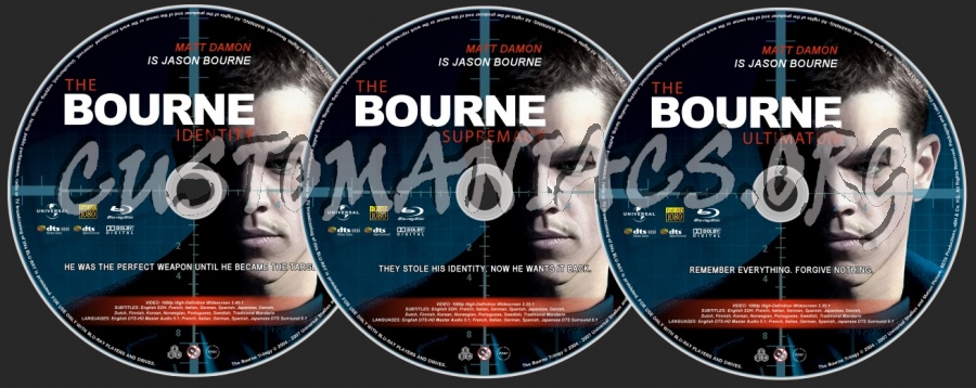 The Bourne Trilogy dvd label