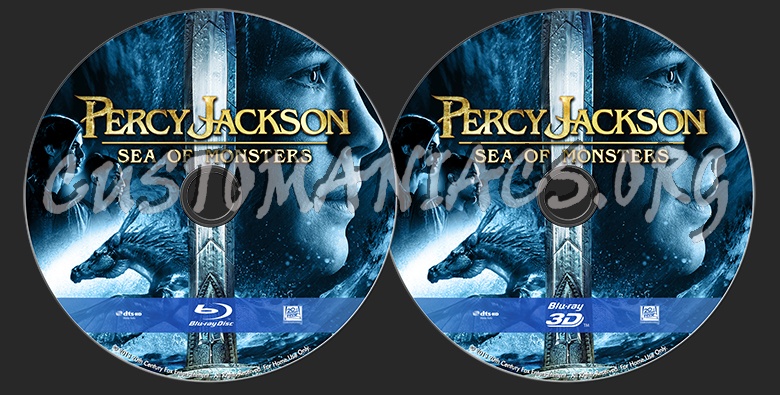 Percy Jackson: Sea of Monsters 2D & 3D blu-ray label