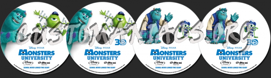 Monsters University blu-ray label