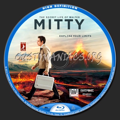 The Secret Life of Walter Mitty blu-ray label