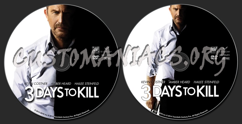 3 Days To Kill dvd label