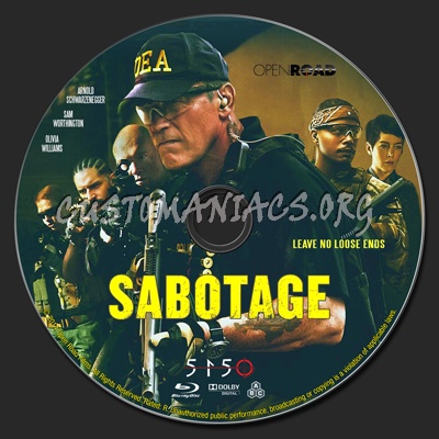 Sabotage (2014) blu-ray label