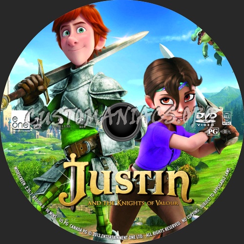 Justin and the Knights of Valour (2013) dvd label