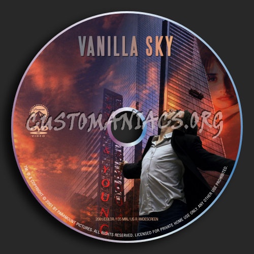 Vanilla Sky dvd label