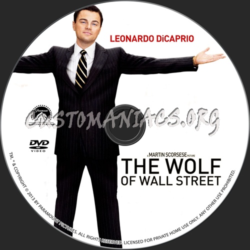 The Wolf of Wall Stree dvd label