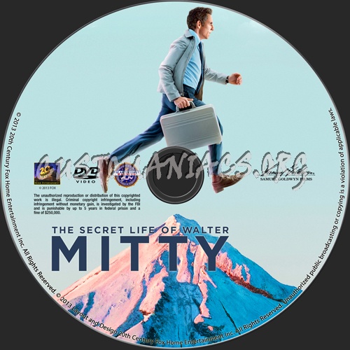 The Secret Life of Walter Mitty dvd label