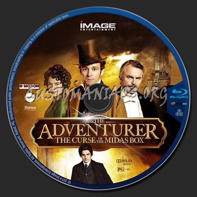 The Adventurer: The Curse of the Midas Box blu-ray label