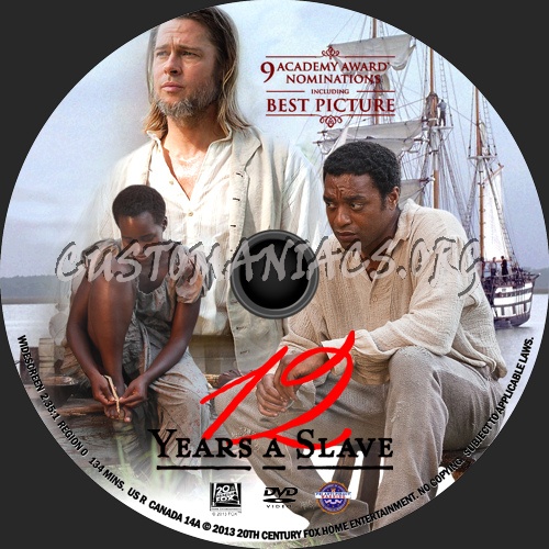 12 Years a Slave (2013) dvd label