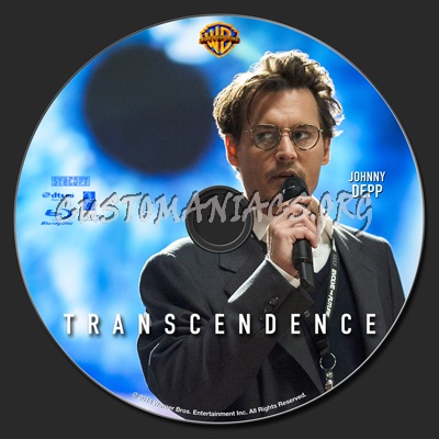 Transcendence (2014) blu-ray label