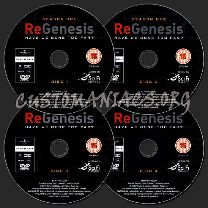 ReGenesis Season 1 dvd label