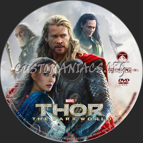 Thor: The Dark World dvd label