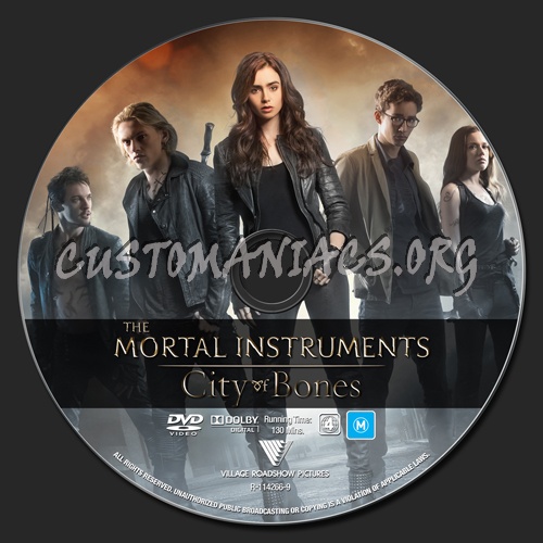 The Mortal Instruments: City of Bones dvd label