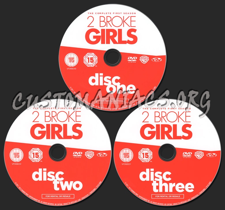 2 Broke Girls Season 1 dvd label