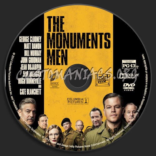 The Monuments Men dvd label