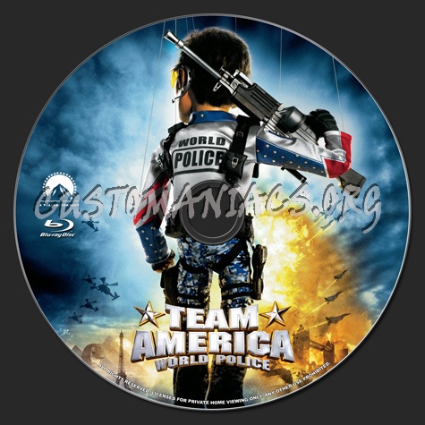 Team America World Police blu-ray label