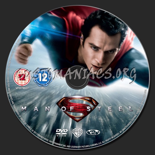 Man of Steel dvd label