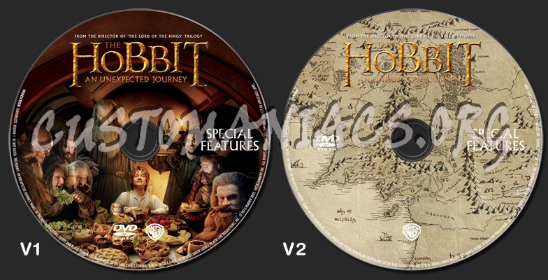 The Hobbit: An Unexpected Journey + Bonus Disc dvd label