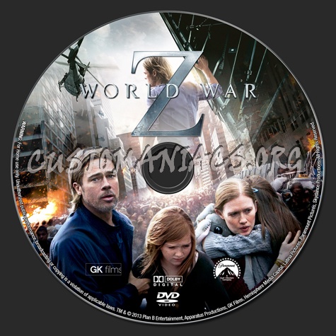 World War Z (2013) dvd label