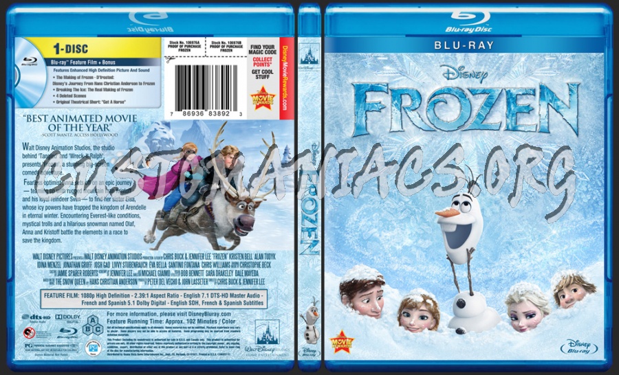 Frozen blu-ray cover