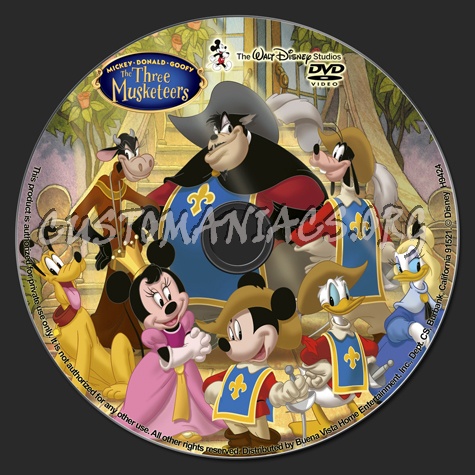 Mickey, Donald, Goofy: The Three Musketeers dvd label