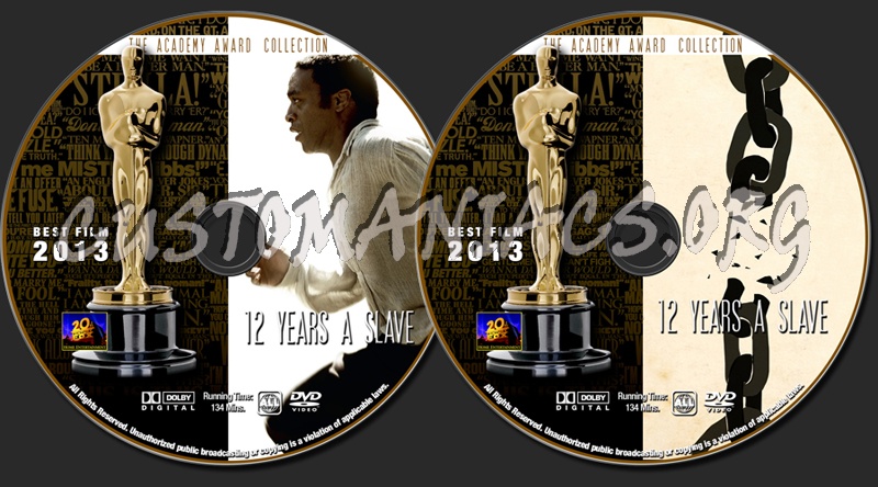 Academy Awards Collection - 12 Years A Slave dvd label