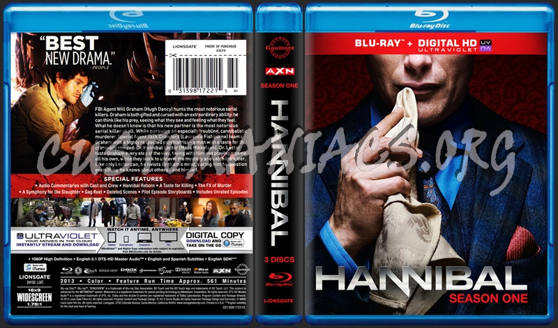 Hannibal Season One/1 blu-ray cover