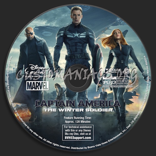 Captain America: The Winter Soldier blu-ray label