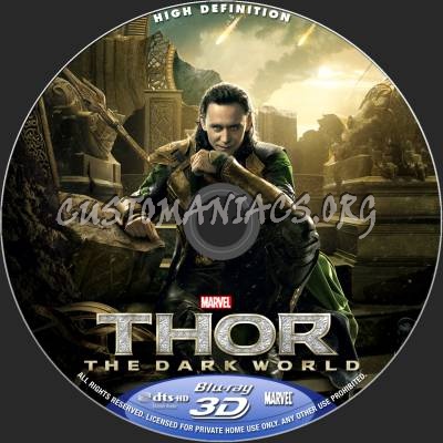 Thor: The Dark World (2D+3D) blu-ray label