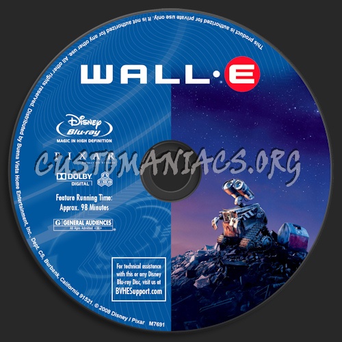 Wall-E blu-ray label