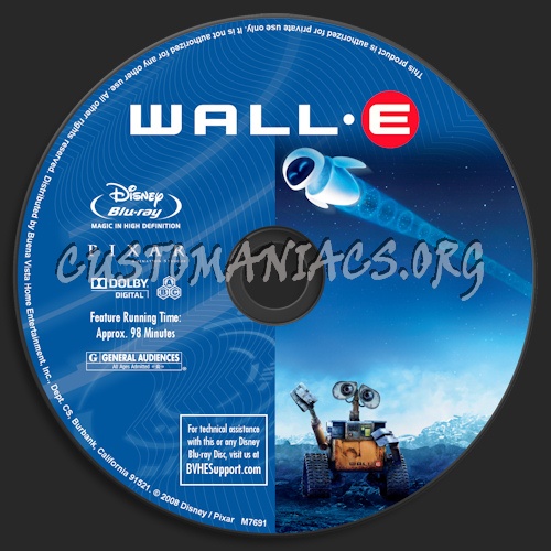 Wall-E blu-ray label