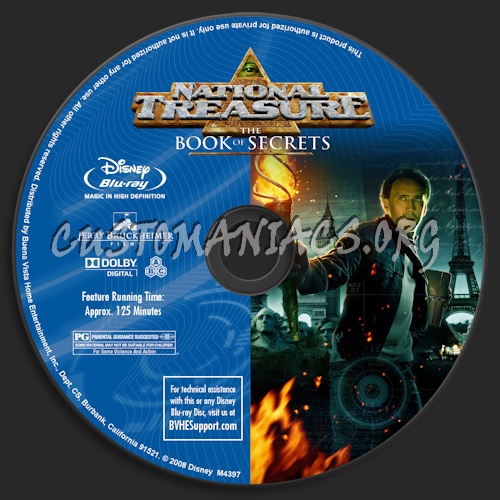 National Treasure 2 - Book Of Secrets blu-ray label