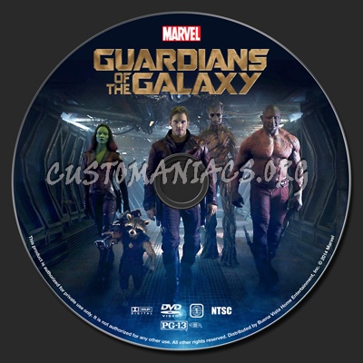 Guardians Of The Galaxy dvd label