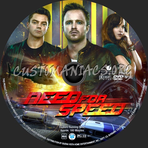 Need For Speed (2014) dvd label