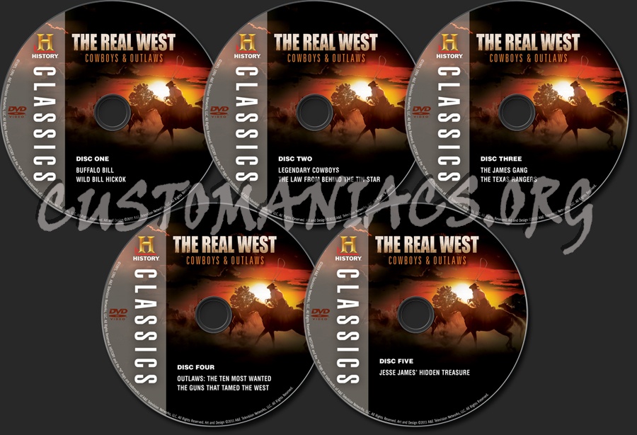 The Real West Cowboys & Outlaws dvd label