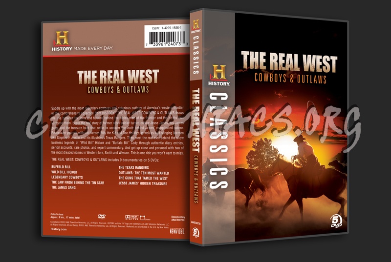 The Real West: Cowboys & Outlaws dvd cover