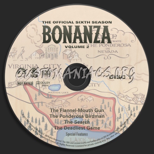 Bonanza Season 6 Volume 2 dvd label