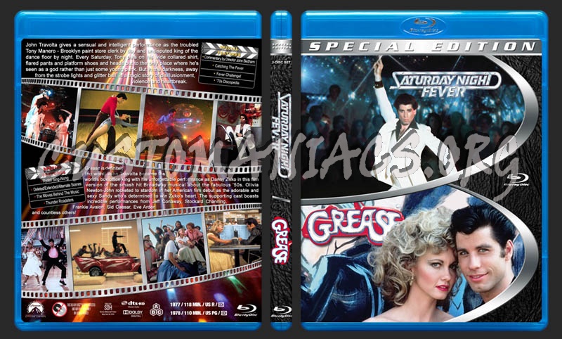 Saturday Night Fever / Grease Double blu-ray cover