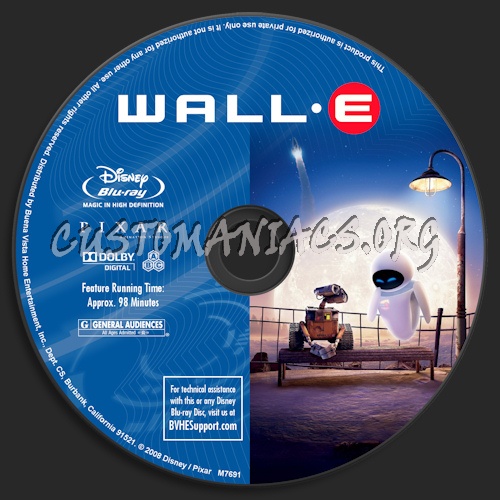 Wall-E blu-ray label